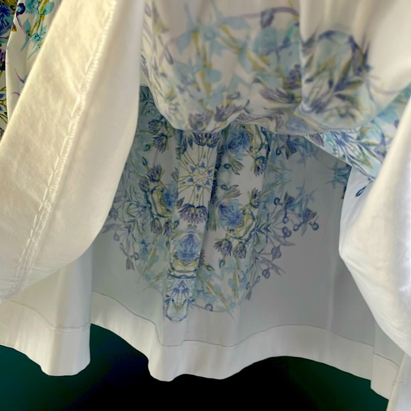 Talbots White  A-Line Pleated Skirt floral print soft breathable fabric - Picture 4 of 5